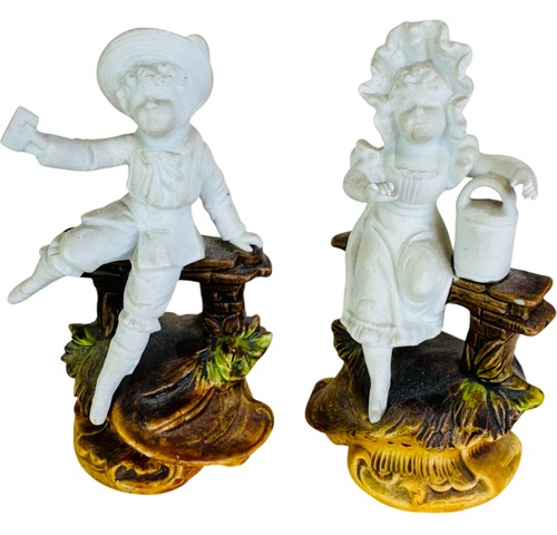 Antique pair bisque - bisque, porcelain