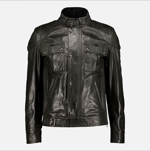 Belstaffblack leather pocket - leather,