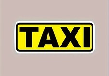 2x Taxi Hackney Sign Sticker Yellow Black Waterproof Vinyl Door Window Cab Decal