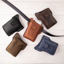 Leather EDC Pouch Phone Belt Holster Case Men Hip Holder Case Organizer