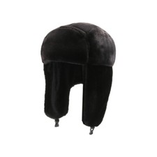 Winter Faux Fur Bomber Hat Russian Hat Thick Warm Trapper Cap with Ear Flap