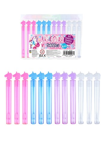 Unicorn bubbles mini wands - 12,