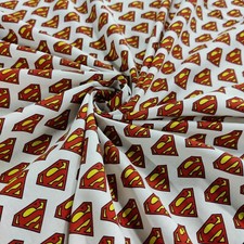 FS639_2 Superman Hero Classic Badge Print Craft Dress Masks Quilt Cotton Fabric 