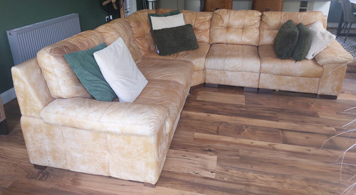 Leather sofa suite - , furniture