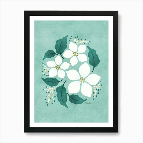 White flowers duck egg - flowers,