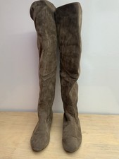 Ladies Above Knee Boots Next Sz 36.5 Taupe Brown Once Worn Suede