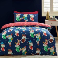 Christmas Elves Navy Bedding