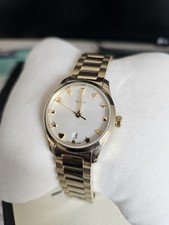 Gucci Timeless YA126576A Gold Plated Stainless Steel Box And Documents