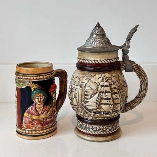 Vintage beer steins pair - beer,