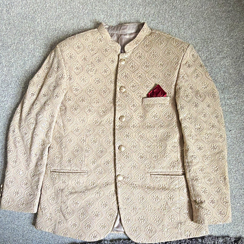 Men beige silk blend - men's,
