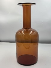 Holmegaard Kastrup Mid-Century Otto Brauer Amber Gulvase