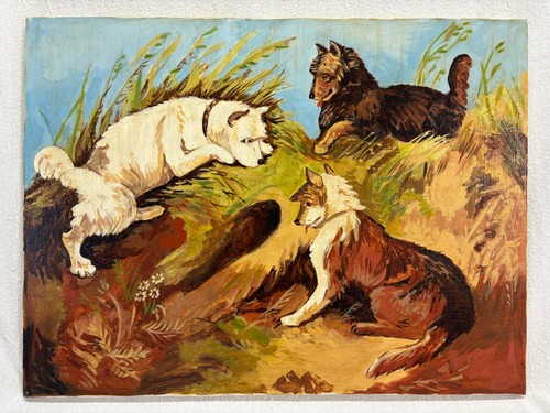 Antique original oil canvas - antique,
