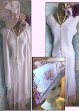 Frank usher Pink Lilac Beaded Top Skirt Occasion Wedding Ascot Condici Hat 16