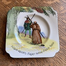 Vintage Royal Doulton Plate Under The Greenwood Tree Robin Hood Friar Tuck