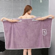 Women Wearable Bath Towel Fast Drying Spa Beach Bathrobe Soft Absorbent Wrap