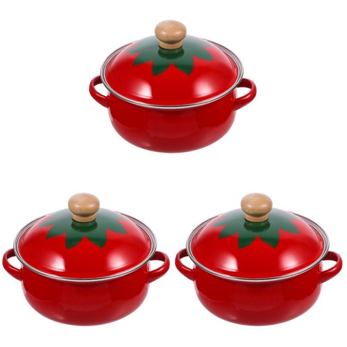 Vintage style red enamel - red, stew