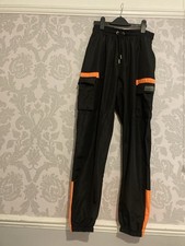 Black & Orange Joggers From Boohoo Man Size Medium Very Good Condition