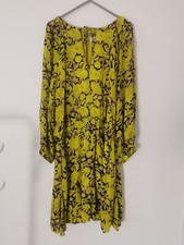 Reiss Karlie Lime Print Flippy Dress - Size 14