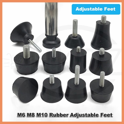 Rubber adjustable feet m8 - rubber,