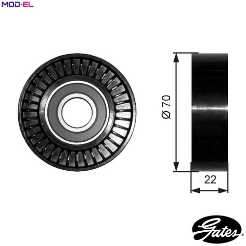 Deflectionguide pulley vribbed - deflectionguide,