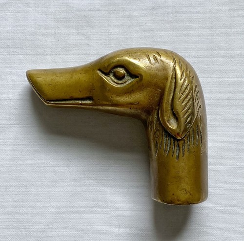 Vtg solid brass dog head - vtg,