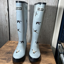 Rydale Size 3 Waterproof Wellington Boots Knee-High Light Blue Duck Wellies