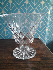 Webb Corbett 1940s Large Flared Cut Crystal Vase 15 cm high