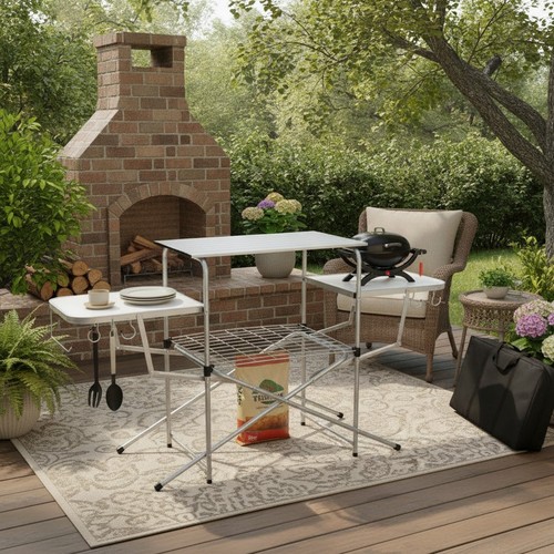 Folding aluminum camping table - camping,