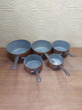 Vintage French Set Of 5 Copper