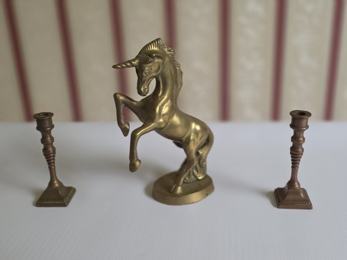 Vintage solid brass rearing - solid,