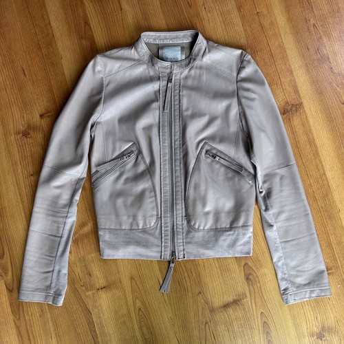 Pinko beige leather cotton zip - beige,
