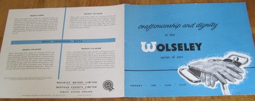Sales brochure wolseley hornet - wolseley,