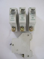 CRABTREE SB6000 TYPE 1 TYPE 2 6 10 16 20 32 40 AMP MCB CIRCUIT BREAKERS.