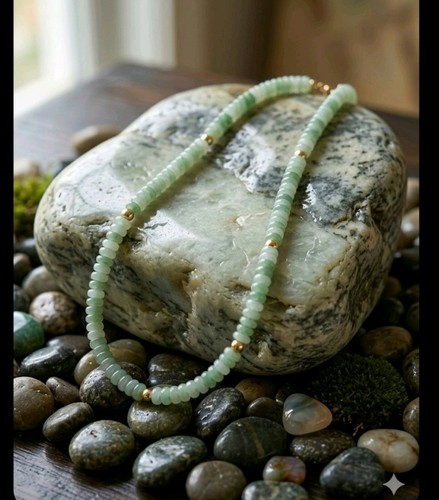 Minimalist green jade bead - minimalist,