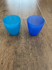 Two Blue Plastic Cups