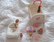 Dolls House Nursery Items Cot and Accessories lot  1/12