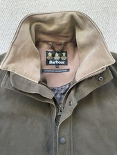 BARBOUR MOLESKIN STORMCOAT SHOOTING JACKET GREEN COAT MENS SIZE LARGE