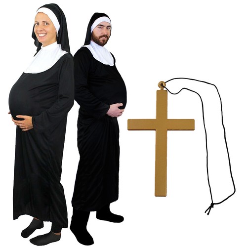 Pregnant nun costume - pregnant, novelty