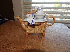 VTG Paul Cardew Designs Mini Old Country Bathroom Washstand Tea Pot Made England