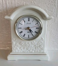 Ceramic Mantel/Shelf Clock, "Lincoln" Cream/Gilt Edging.  Good Working Order.