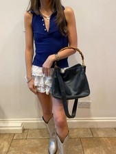 Vintage Gucci Leather Bamboo Bag 