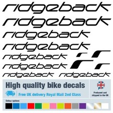 Ridgeback bike labels / decals / stickers, 5+ years external quality (27 pack)