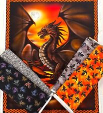 Dragon Fabric  Cotton Fire &
