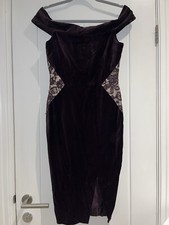 Dark Purple Velvet Oasis Off the Shoulder Split Midi Dres