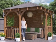 Wooden corner gazebo 3x3m - wooden,