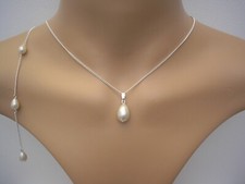 Teardrop Pearl Back Necklace
