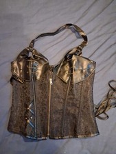 Corset Basque Black Lace-Up Top Fits 12