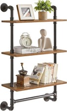 Industrial Pipe Shelves Floating  Wall Shelf 3 Tier 