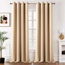 MIULEE Beige Blackout Curtains