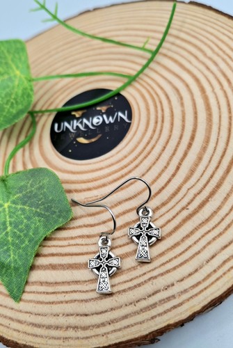 Irish celtic cross earrings - celtic,